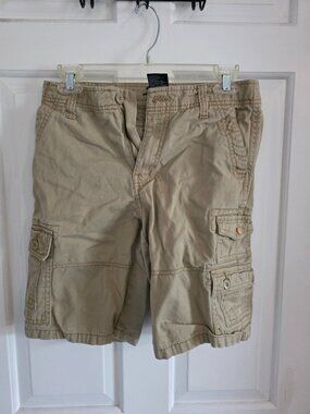 Boys Youth Khaki Tan Cargo Shorts Plugg Brand Size 12 Adjustable Waist